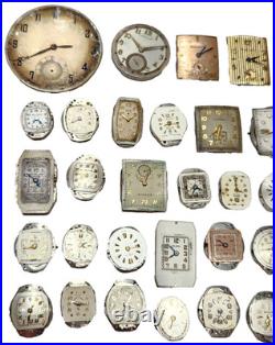Vintage Watchmaker Movement Parts Watch Lot for Parts or Repair, Sold AS-IS