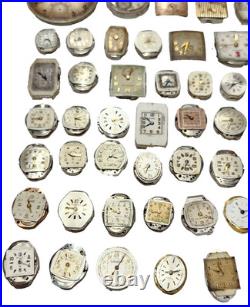 Vintage Watchmaker Movement Parts Watch Lot for Parts or Repair, Sold AS-IS