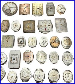 Vintage Watchmaker Movement Parts Watch Lot for Parts or Repair, Sold AS-IS