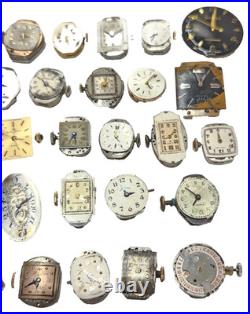 Vintage Watchmaker Movement Parts Watch Lot for Parts or Repair, Sold AS-IS