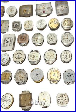 Vintage Watchmaker Movement Parts Watch Lot for Parts or Repair, Sold AS-IS