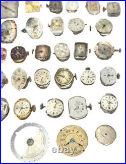 Vintage Watchmaker Movement Parts Watch Lot for Parts or Repair, Sold AS-IS