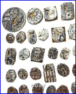 Vintage Watchmaker Movement Parts Watch Lot for Parts or Repair, Sold AS-IS