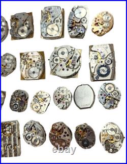 Vintage Watchmaker Movement Parts Watch Lot for Parts or Repair, Sold AS-IS