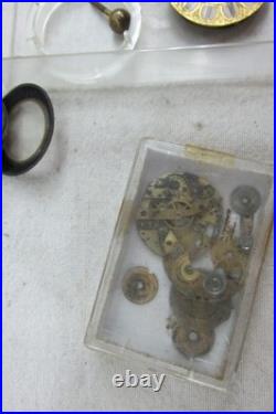 Vintage Watchmaker Repair Lot Rare Antique Movements Parts Dials