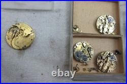 Vintage Watchmaker Repair Lot Rare Antique Movements Parts Dials