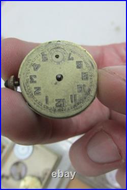 Vintage Watchmaker Repair Lot Rare Antique Movements Parts Dials