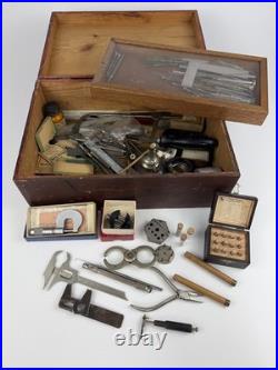 Vintage Watchmaker Tools Lot Watch Clock Repair Parts Washers Springs