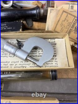 Vintage Watchmaker Tools Lot Watch Clock Repair Parts Washers Springs