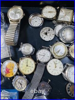 Vintage Watchmakers Lot Mechanical Quartz Watches Movements Parts Repair Estate Vintage Watchmakers Lot Mechanical Quartz Watches Movements Parts Repair Estate