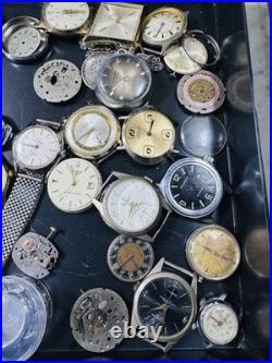 Vintage Watchmakers Lot Mechanical Quartz Watches Movements Parts Repair Estate