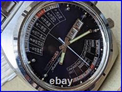 Vintage Wittnauer 2000 Dress Watch withBlue Dial, Orig Band, Runs FOR PARTS/REPAIR