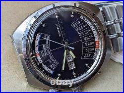 Vintage Wittnauer 2000 Dress Watch withBlue Dial, Orig Band, Runs FOR PARTS/REPAIR