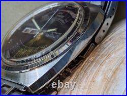 Vintage Wittnauer 2000 Dress Watch withBlue Dial, Orig Band, Runs FOR PARTS/REPAIR