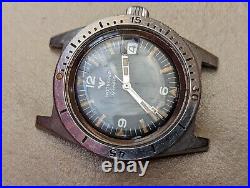 Vintage Wittnauer Geneve 4000 Diver Watch withOrange Patina, Runs FOR PARTS/REPAIR