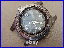 Vintage Wittnauer Geneve 4000 Diver Watch withOrange Patina, Runs FOR PARTS/REPAIR