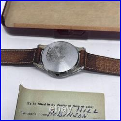 Vintage Yale Tuffy Watch, Leather Band, Swiss Made Original Case Parts Or Repair