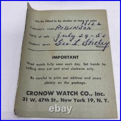 Vintage Yale Tuffy Watch, Leather Band, Swiss Made Original Case Parts Or Repair