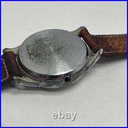 Vintage Yale Tuffy Watch, Leather Band, Swiss Made Original Case Parts Or Repair