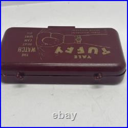 Vintage Yale Tuffy Watch, Leather Band, Swiss Made Original Case Parts Or Repair