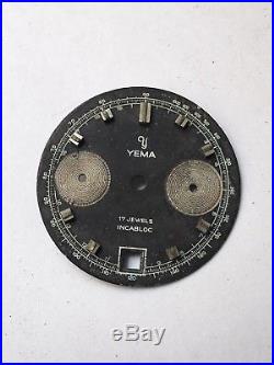 Vintage Yema Daytona Chronograph Valjoux 7734 DIAL for parts/repair