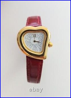 Vintage Yves Saint Laurent Heart Women Watch Quartz Red For Parts/Repair Only