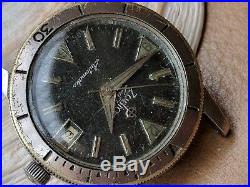Vintage Zodiac Sea Wolf 20 ATM Diver withDeep Patina, Signed Crown FOR PARTS/REPAIR