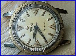 Vintage Zodiac Sea Wolf Diver withSwiss Only Dial, Patina, Runs FOR PARTS/REPAIR