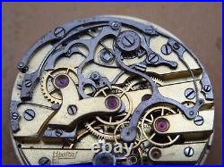 Vintage chronograph pocket watch movement, enamel dial for parts/repair