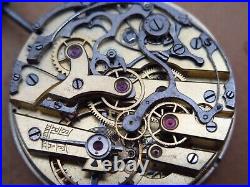Vintage chronograph pocket watch movement, enamel dial for parts/repair
