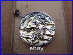 Vintage chronograph pocket watch movement, enamel dial for parts/repair