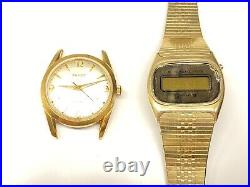 Vintage hamilton quartz and croton mayor's watch for parts or repair as is