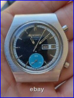 Vintage men's Seiko automatic chronograph watch 6139-8020 parts or repair