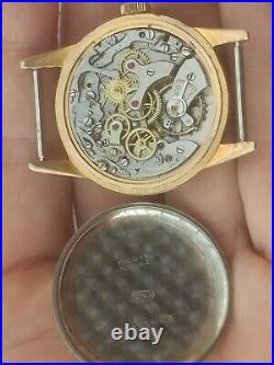Vintage men's winding Chronograph watch Landeron runs for parts or repair