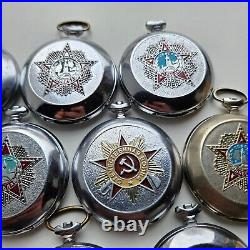 Vintage pocket Watches MOLNIJA 3602 1960s SOVIET CASES for parts or repair