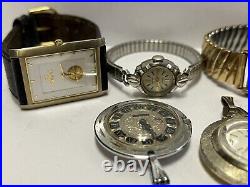 Vintage watch lot for parts or repair mostly Swiss Made Croton Gruen Swistar