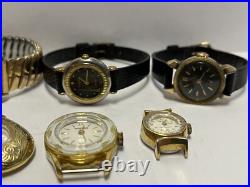 Vintage watch lot for parts or repair mostly Swiss Made Croton Gruen Swistar