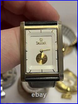 Vintage watch lot for parts or repair mostly Swiss Made Croton Gruen Swistar