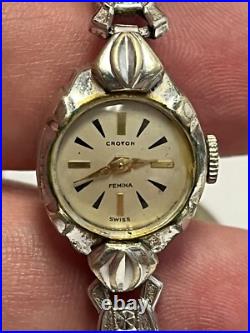 Vintage watch lot for parts or repair mostly Swiss Made Croton Gruen Swistar
