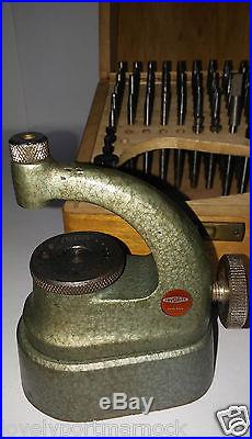 Vintage watchmaker repair tool jeweller Swiss FAVORITE lathe parts kit wood box