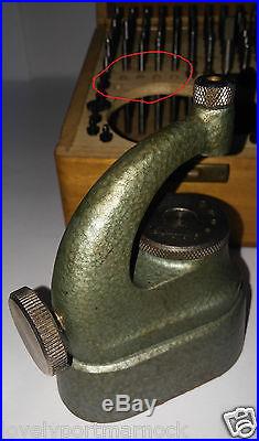 Vintage watchmaker repair tool jeweller Swiss FAVORITE lathe parts kit wood box