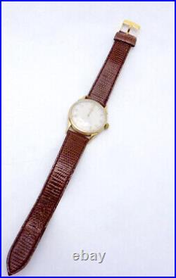 Vtg 14K Gold Filled Elgin Wrist Watch Wristwatch Leather Band Parts Repair 26669