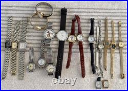 Vtg. 20 Watches Lot Parts/Repair Timex/Bulova/Mathey Tissot/Skagen/Lorus/Benrus