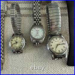 Vtg. 20 Watches Lot Parts/Repair Timex/Bulova/Mathey Tissot/Skagen/Lorus/Benrus