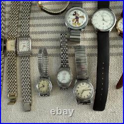 Vtg. 20 Watches Lot Parts/Repair Timex/Bulova/Mathey Tissot/Skagen/Lorus/Benrus