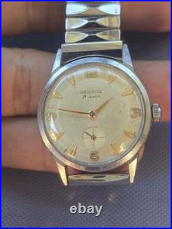 Vtg Benrus 21 Jewels Men's Watch Pre Owned Condition Parts Or Repair It Runs J4