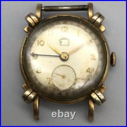 Vtg Benrus Calendar Watch Men 30mm 10K Rolled Gold Plated BROKEN PARTS REPAIR