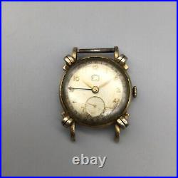Vtg Benrus Calendar Watch Men 30mm 10K Rolled Gold Plated BROKEN PARTS REPAIR