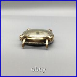 Vtg Benrus Calendar Watch Men 30mm 10K Rolled Gold Plated BROKEN PARTS REPAIR