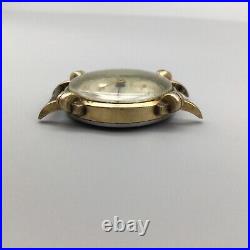 Vtg Benrus Calendar Watch Men 30mm 10K Rolled Gold Plated BROKEN PARTS REPAIR
